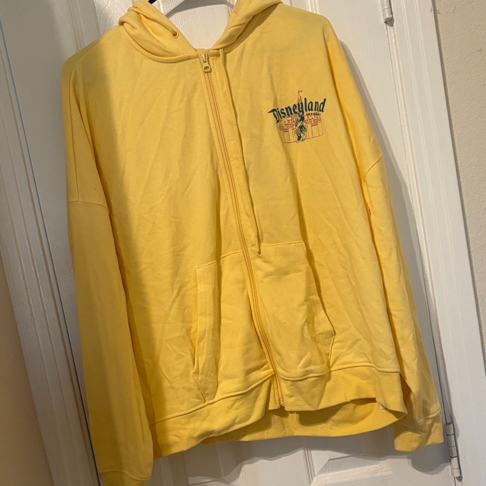 Yellow Minnie Mouse Disneyland Zip-Up Hoodie